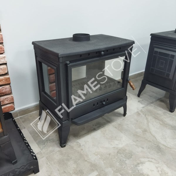 4 Retro triple-glazed Casting Then Stove | high efficiency wood & Coal Stove, Schott Robax Glass, rear air Balance System, 9 kW