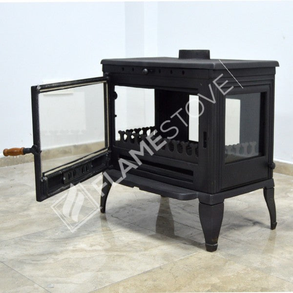 4 Retro triple-glazed Casting Then Stove | high efficiency wood & Coal Stove, Schott Robax Glass, rear air Balance System, 9 kW