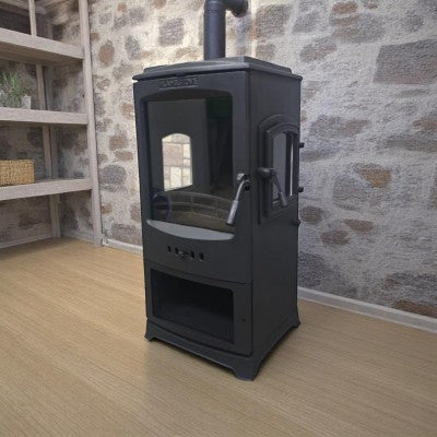 Lodi Gourmet Stove Pellet Stove | Class A, Schott Robax glass, chrome, combustion chamber, 12 kW (ideal for large cities)