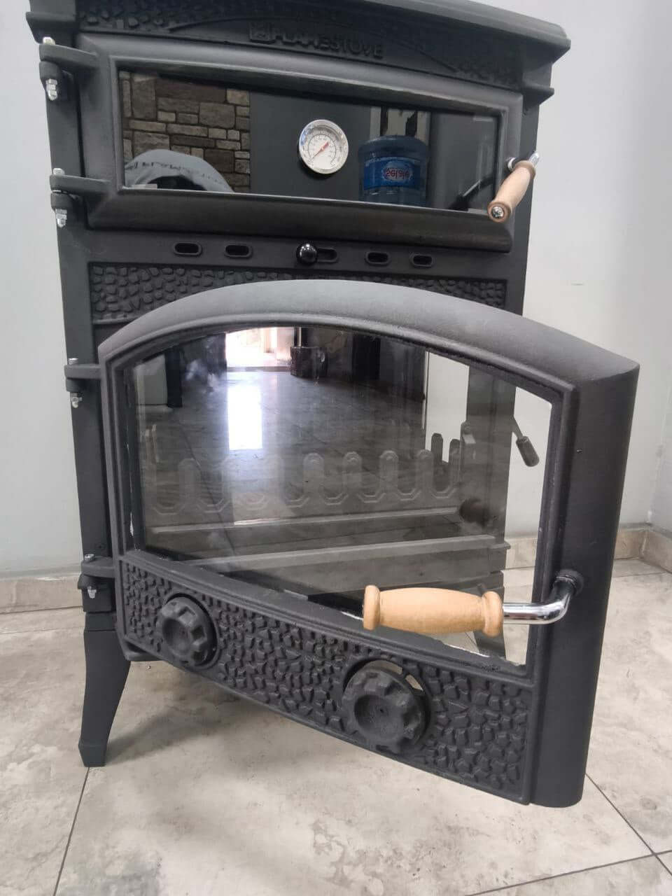 FS-071YK Flame Stove Oven with Cast Iron Stove Sirius Midi Side Door