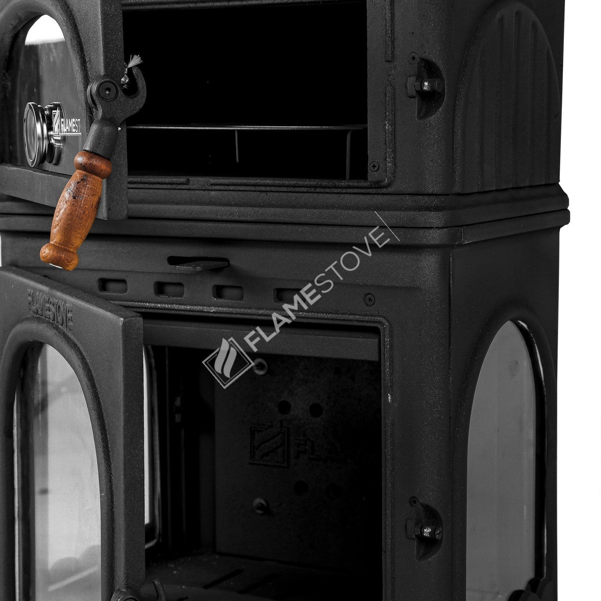 Lux stove with Glass Stove Modena Praising Casting 3 high strength | high efficiency Wood & coal stove, Schott Robax Glass, 18.33 kW