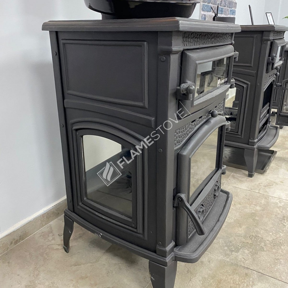 Sirius Maxi FLAME STOVE | Stove wood and coal Stove | cast body, high-efficiency | dual combustion technology | Schott-Robax Glass