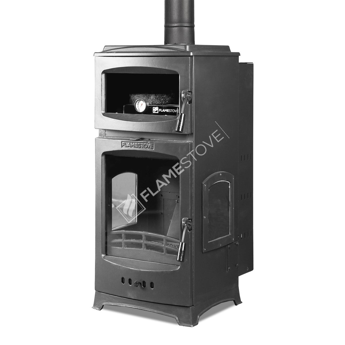 Lux Stove Pellet stove with 3 glass Lodi Gourmet | high efficiency Pellet Stove, Class A, Schott Robax glass, chrome, combustion chamber, 12 kW