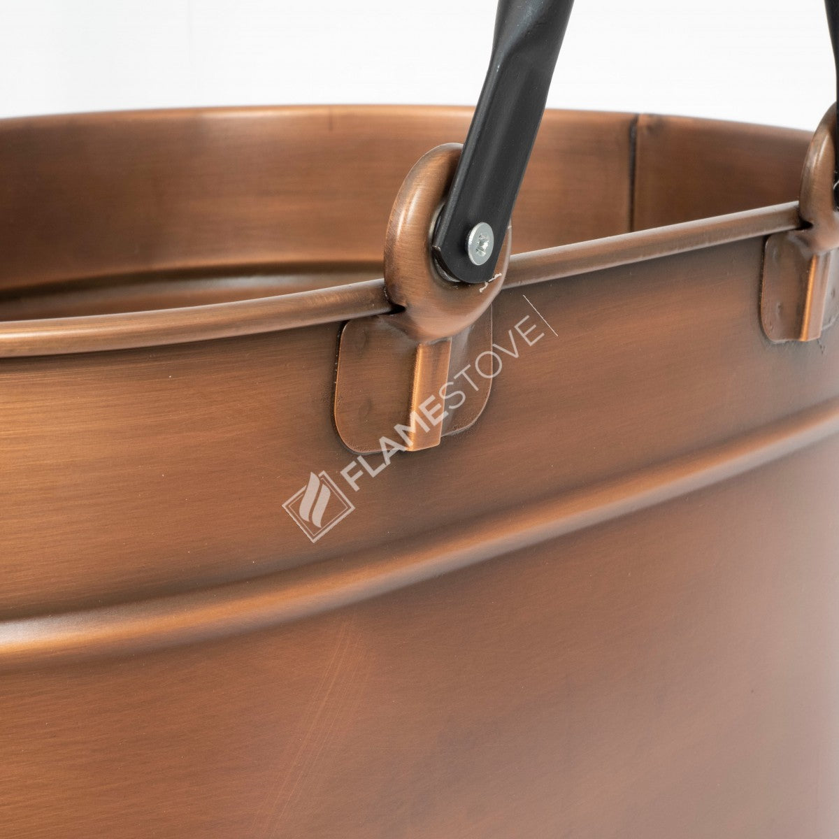 Double pipe Wood Oval bucket with handles | decorative Metal and durable in apartment | 48x29x24,5