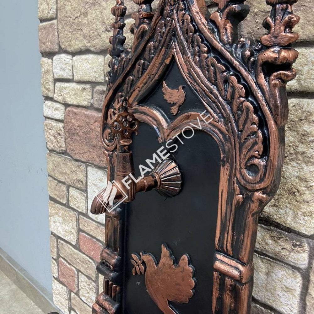 Flame Stove FS-904 mussels aluminum copper Garden Fountain - stylish design with bird motif!