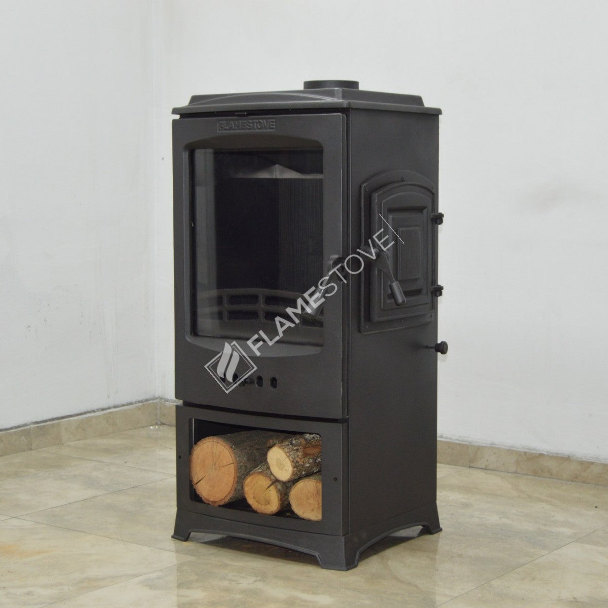 Lodi Flame Stove Side-Loading Odunluklu Fireplace Stove | High Efficiency Wood & Coal Stove, Double Combustion, Class A, Schott Robax Glass