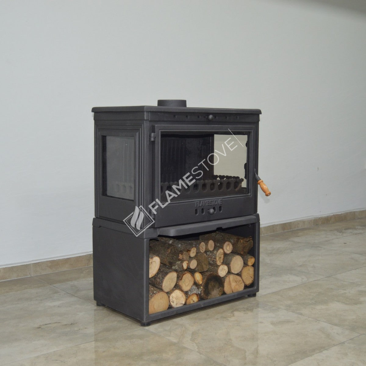 Retro Style Stove Odunluklu Lux 3 glass Casting | high efficiency Wood & coal stove, Schott Robax Glass, rear air Balance System, 9 kW