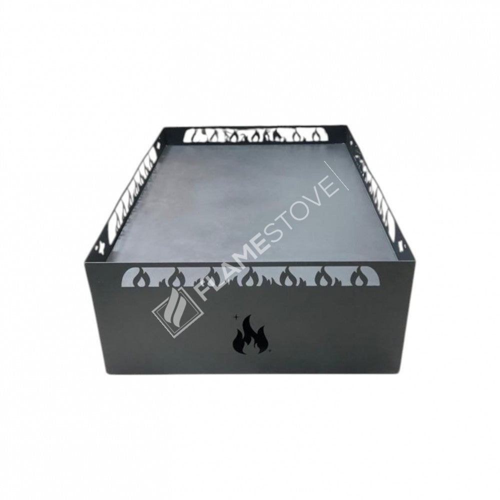 60cm x 90cm stove Flame Patterned wood base reservoir