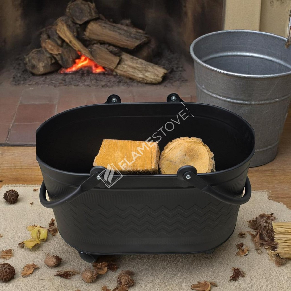 WOOD BUCKET ZIGZAG PRINTED FOOTED THE BALL - MAT