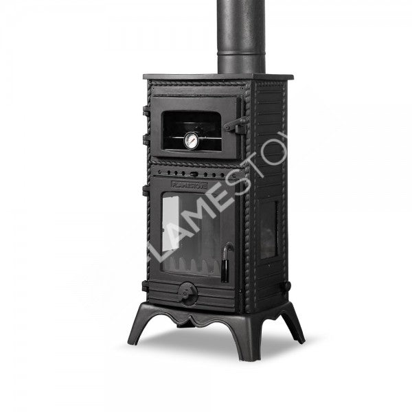 Lux stove cast iron stove with 3 sided glass Major | high efficiency Wood & coal stove, Schott Robax glass, enamel Stove, Heating 70 m2