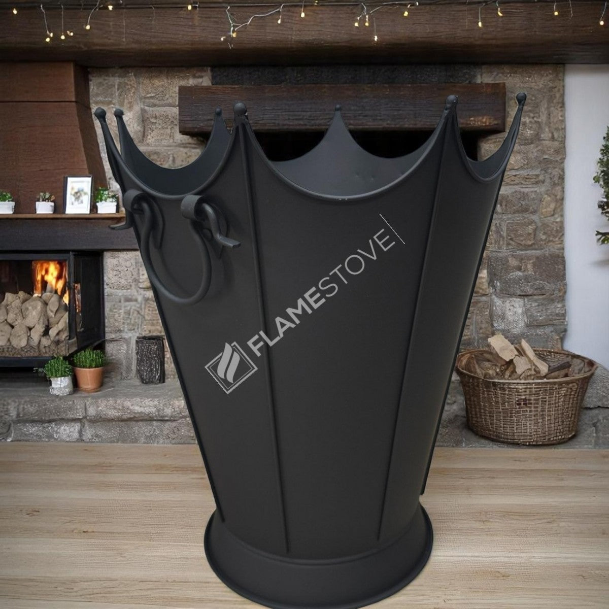 Oval wood bucket | apartment fireplaces and Bucket | 27x43x53 cm | stylish and durable