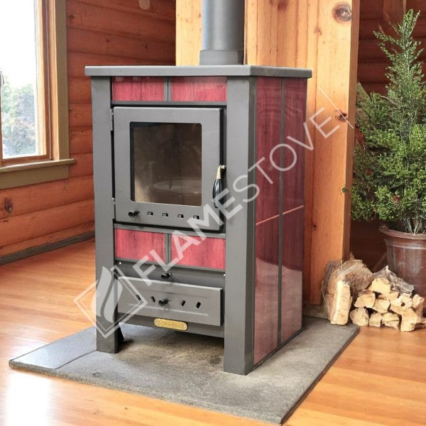 Steel Exterior Fire-Brick Stove | Schott Robax Glass, High Efficiency Solid Fuel Stove