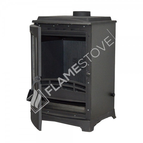 Lodi Stove Stove Fireplace Classic Flame | high efficiency Wood & coal stove, double Combustion, Class A, Schott Robax Glass, 5 kW
