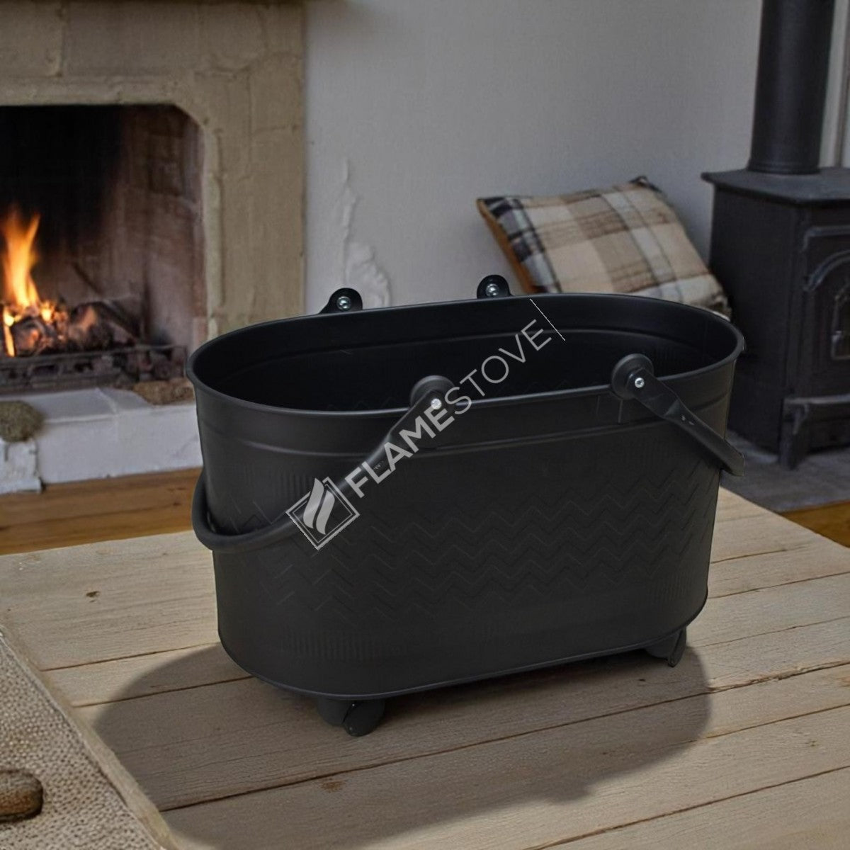 WOOD BUCKET ZIGZAG PRINTED FOOTED THE BALL - MAT