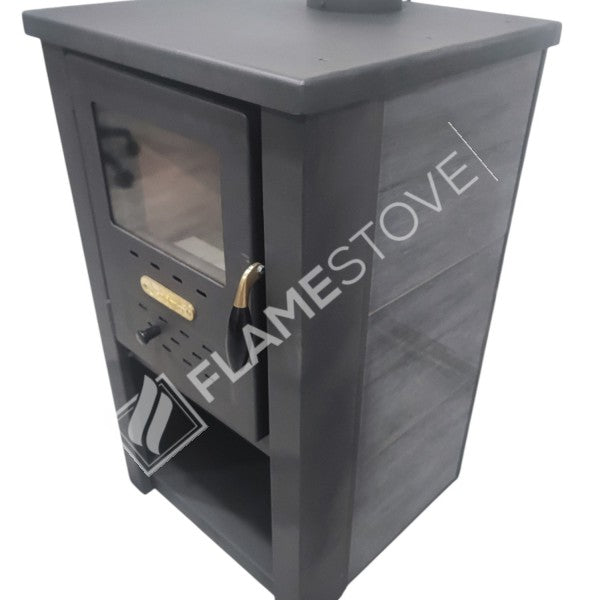 Set of 3: Steel outer surface fire-brick Stove, Aluminum Swingarm team and the woodshed