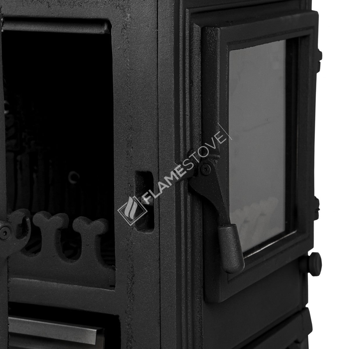 Retro Stove with the lid Lux 3 side Glass Casting | high efficiency Wood & coal stove, Schott Robax Glass, rear air Balance System, 10 kW