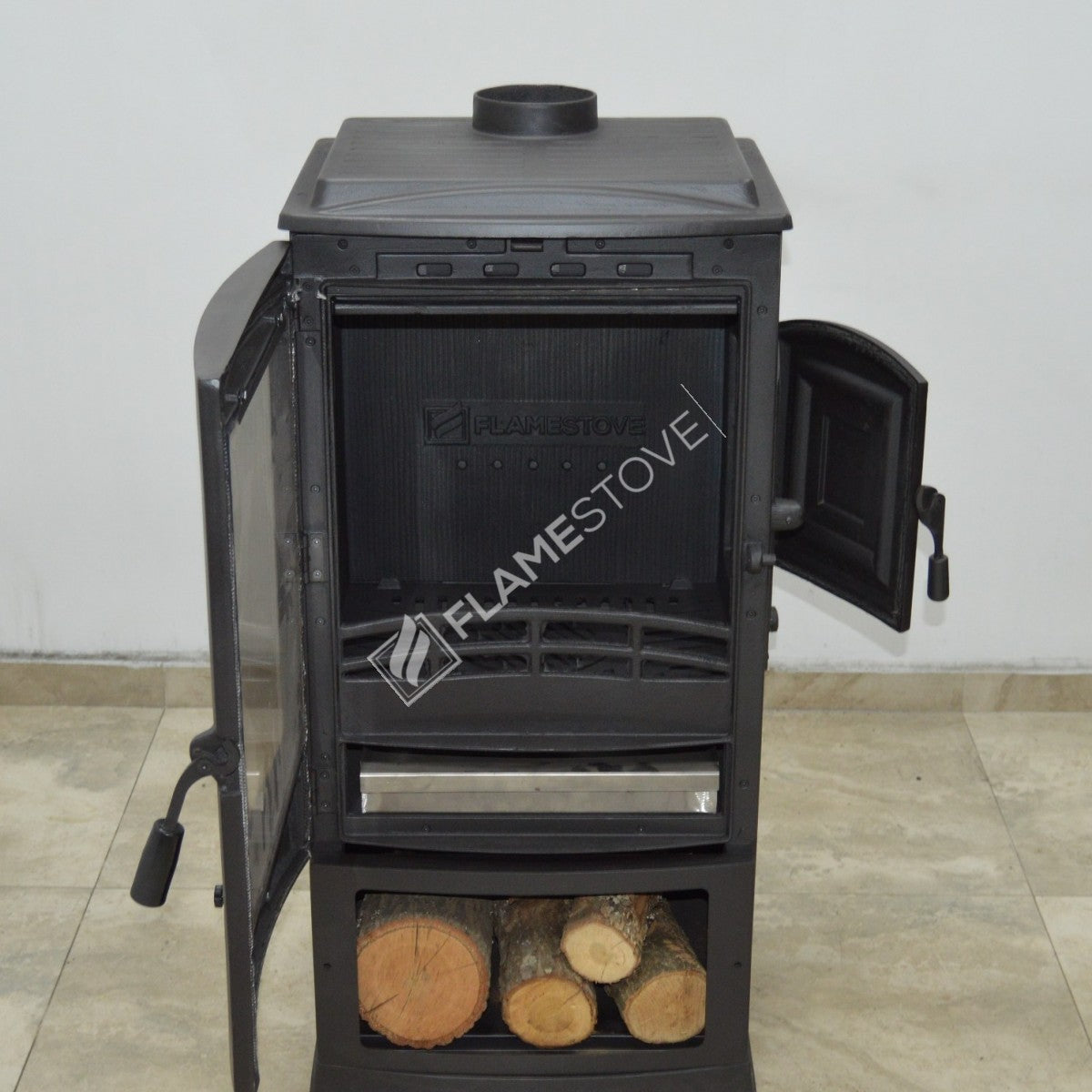 Lodi Flame Stove Side-Loading Odunluklu Fireplace Stove | High Efficiency Wood & Coal Stove, Double Combustion, Class A, Schott Robax Glass
