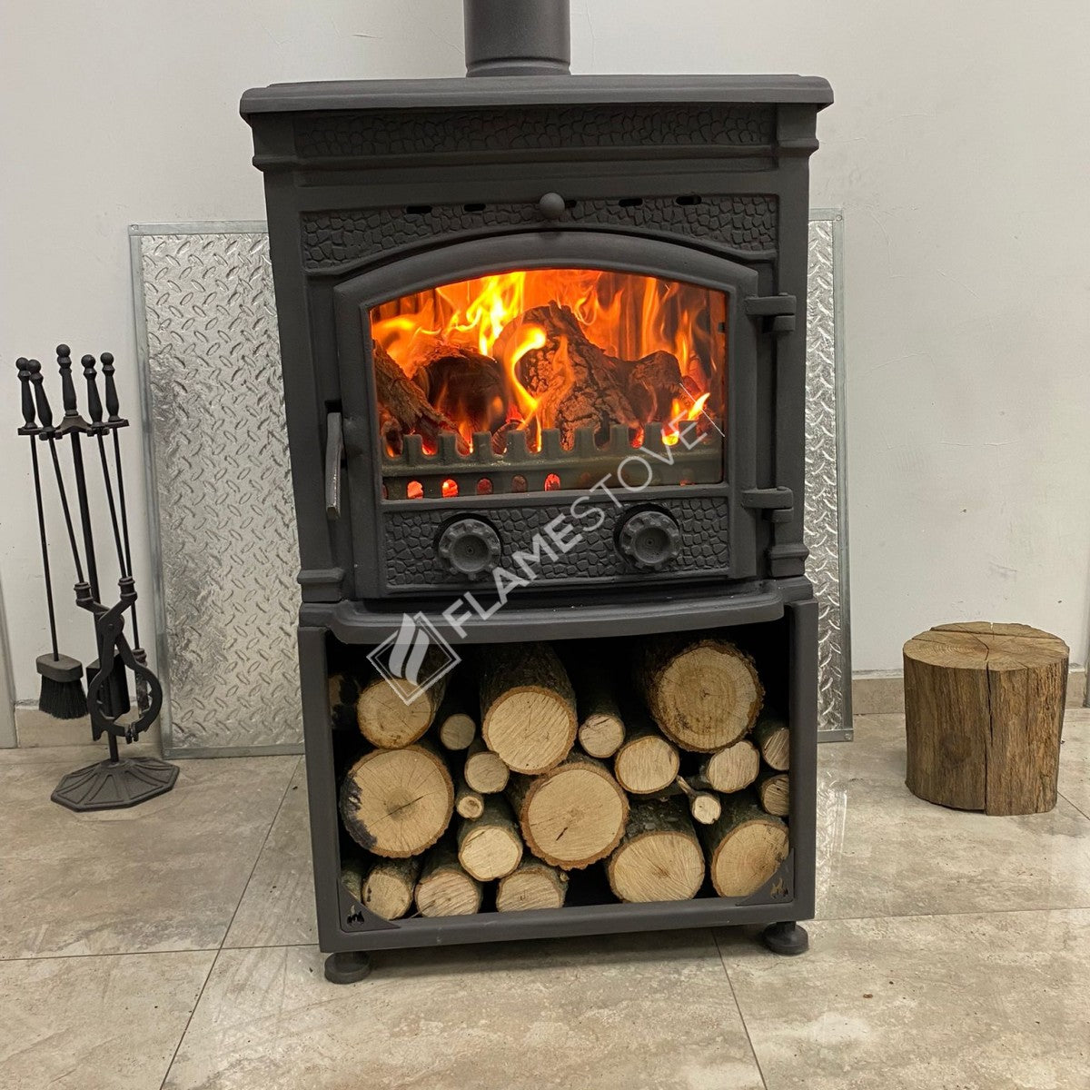 Sirius Maxi Döküm Odun Sobası Çift Yanmalı Yüksek Verimli Schott-Robax Camlı