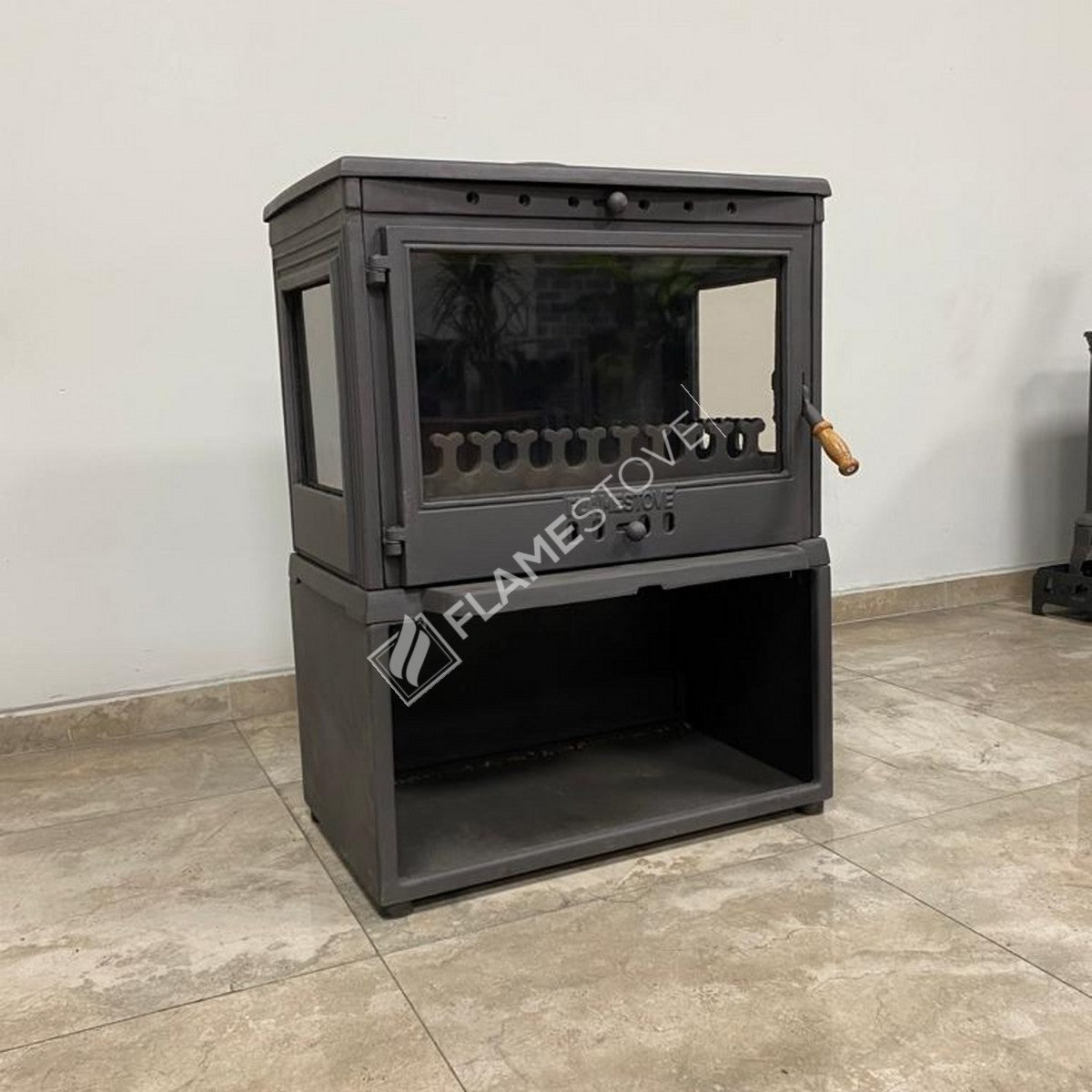 Retro Style Stove Odunluklu Lux 3 glass Casting | high efficiency Wood & coal stove, Schott Robax Glass, rear air Balance System, 9 kW