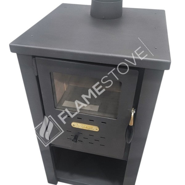 Set of 3: Steel outer surface fire-brick Stove, Aluminum Swingarm team and the woodshed