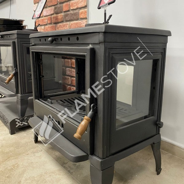 4 Retro triple-glazed Casting Then Stove | high efficiency wood & Coal Stove, Schott Robax Glass, rear air Balance System, 9 kW