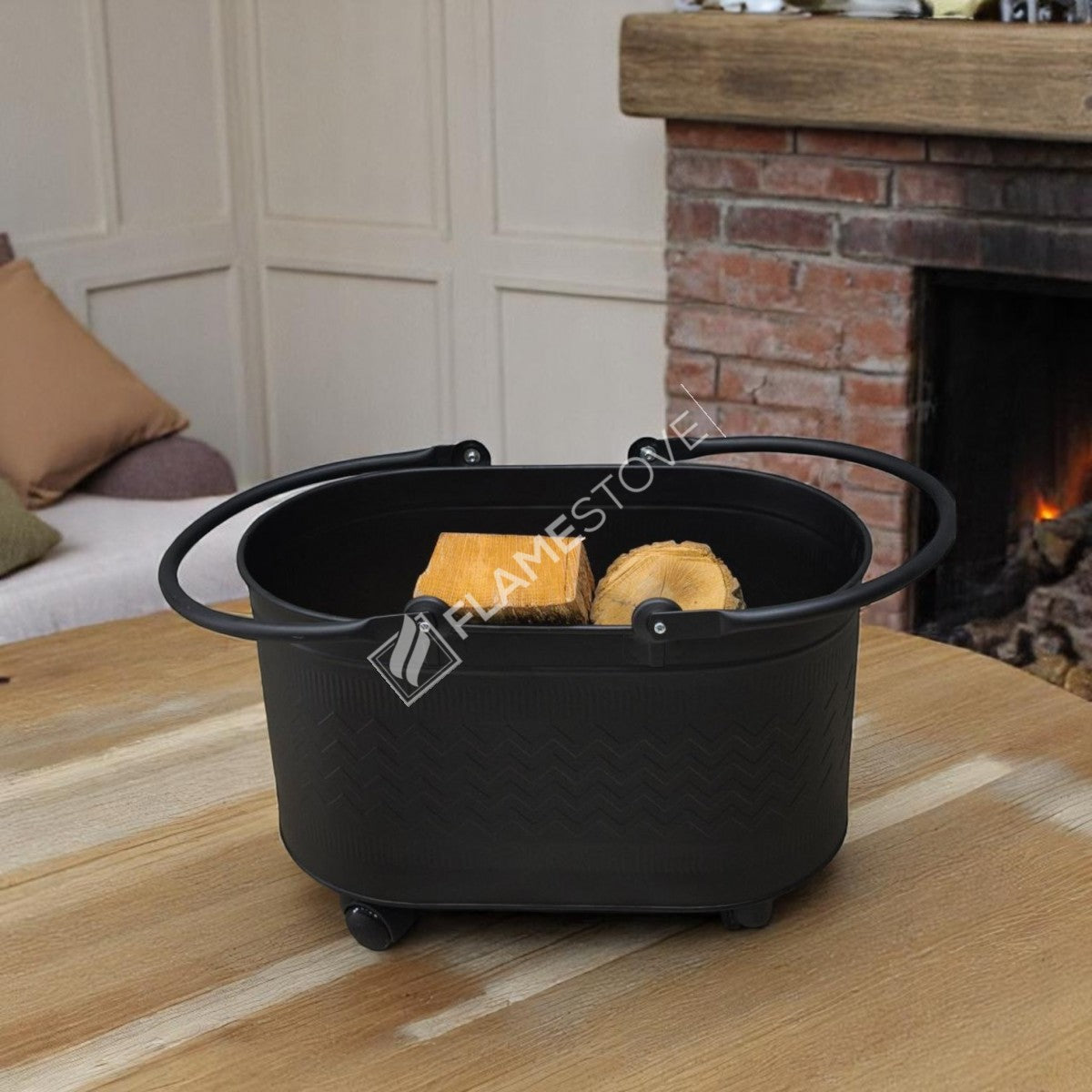 WOOD BUCKET ZIGZAG PRINTED FOOTED THE BALL - MAT