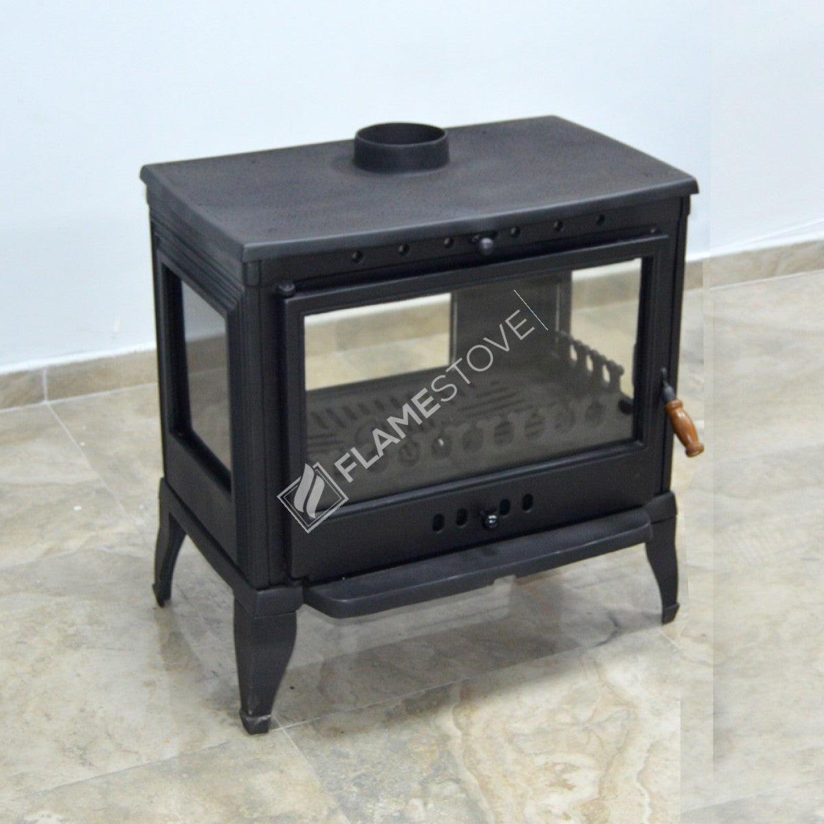 4 Retro triple-glazed Casting Then Stove | high efficiency wood & Coal Stove, Schott Robax Glass, rear air Balance System, 9 kW