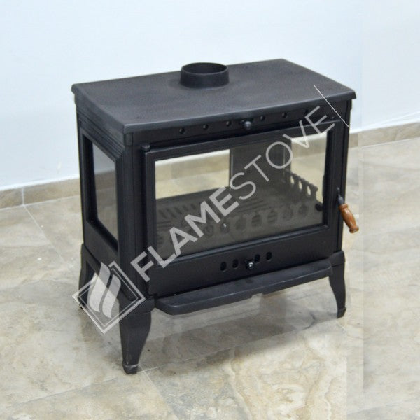 4 Retro triple-glazed Casting Then Stove | high efficiency wood & Coal Stove, Schott Robax Glass, rear air Balance System, 9 kW
