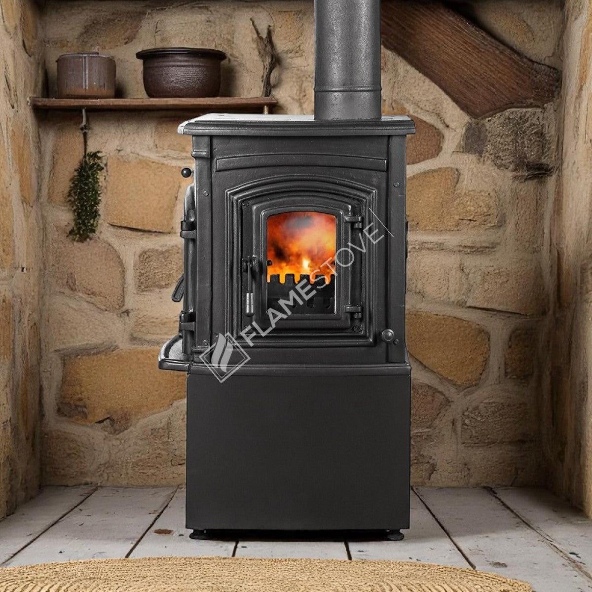 Wood Stove With Cast Side Cover Ultra Sirius Reservoir