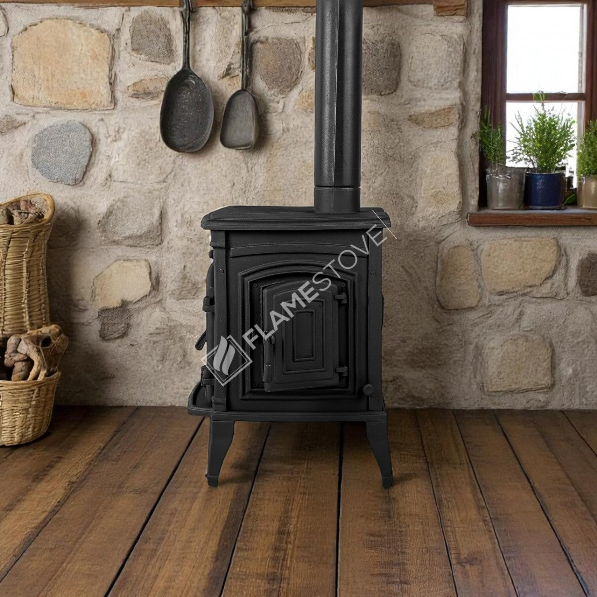 Side Of The Star Sirius Cast Iron Stove With A Lid