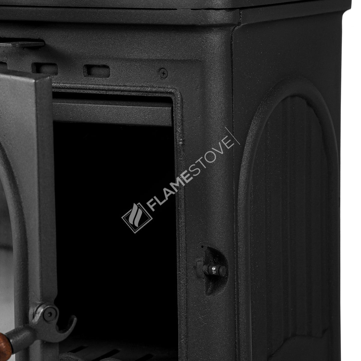 Praising Casting Furnaces Stove Modena High Strength | high efficiency Wood &amp; coal stove, Schott Robax Glass, wooden handle, 10 kW