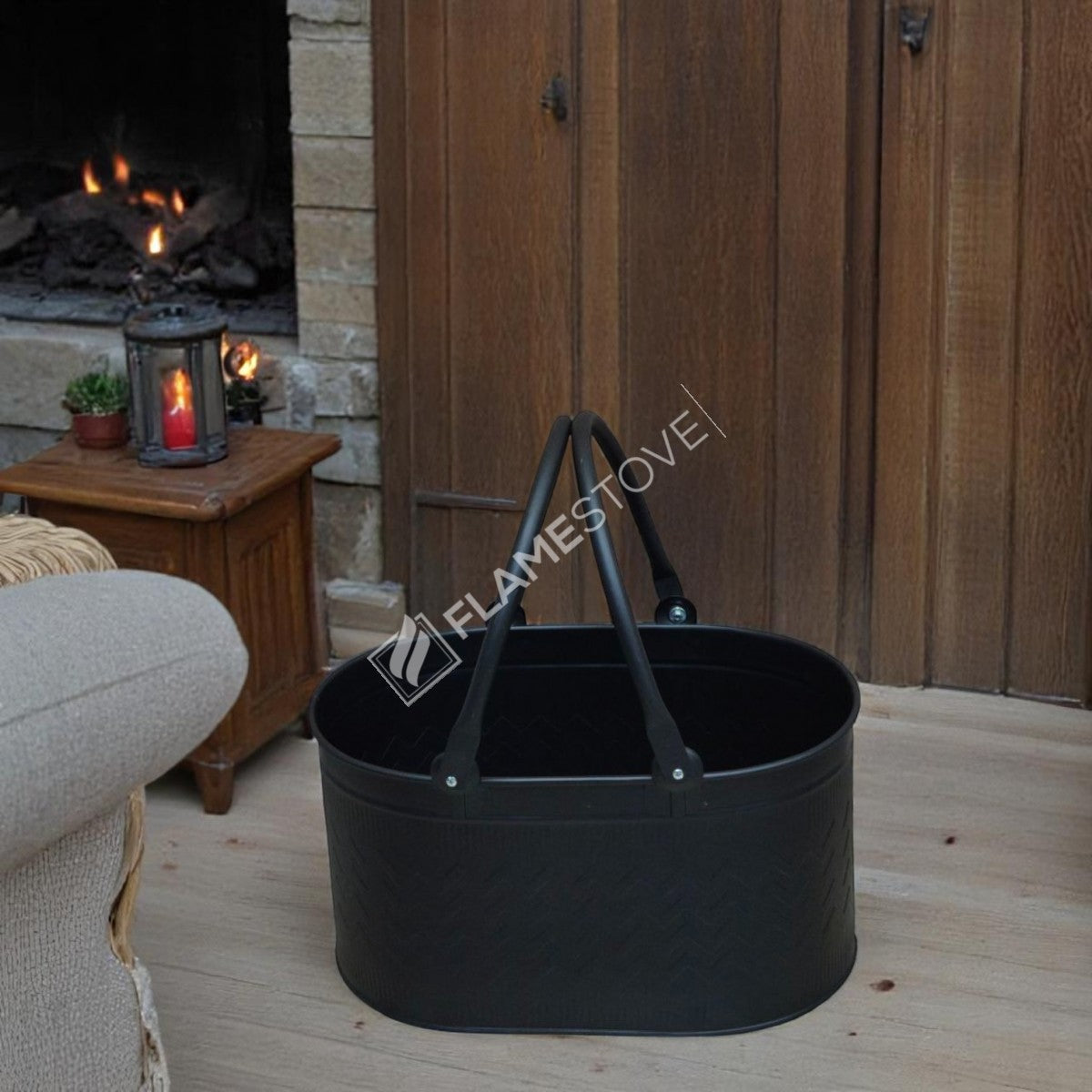 OVAL DOUBLE HANDLED BUCKET WOOD - MAT