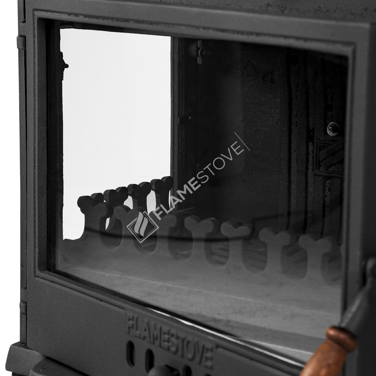 Retro Stove with the lid Lux 3 side Glass Casting | high efficiency Wood & coal stove, Schott Robax Glass, rear air Balance System, 10 kW