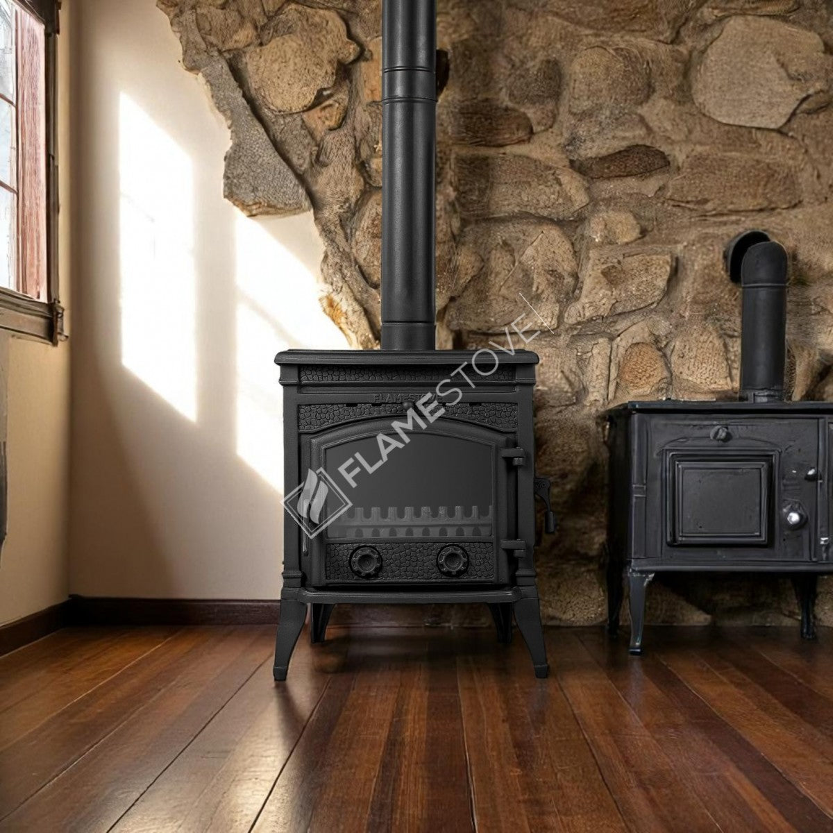 Side Of The Star Sirius Cast Iron Stove With A Lid