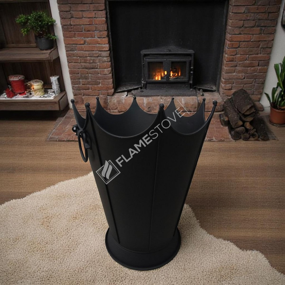 Oval wood bucket | apartment fireplaces and Bucket | 27x43x53 cm | stylish and durable