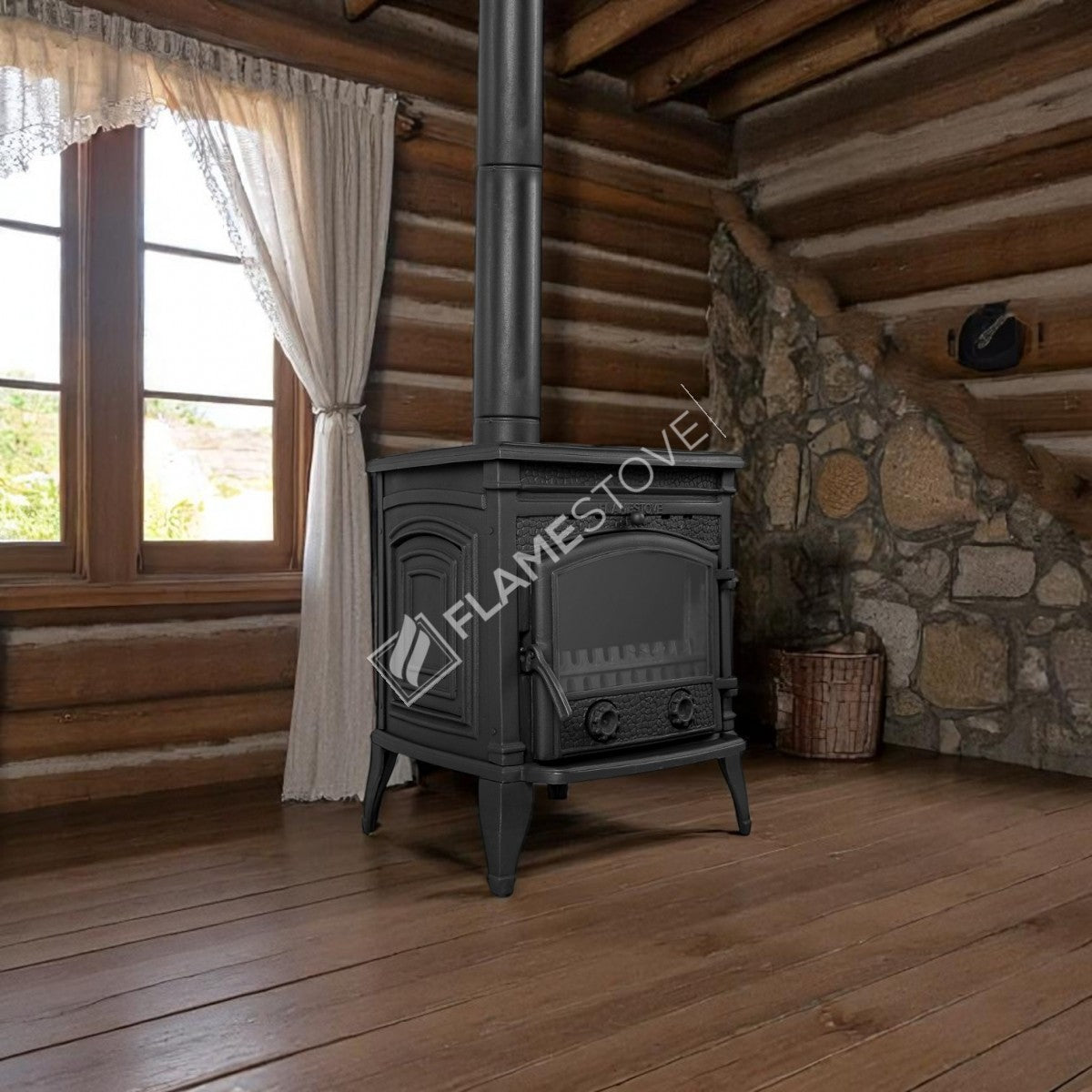 Side Of The Star Sirius Cast Iron Stove With A Lid