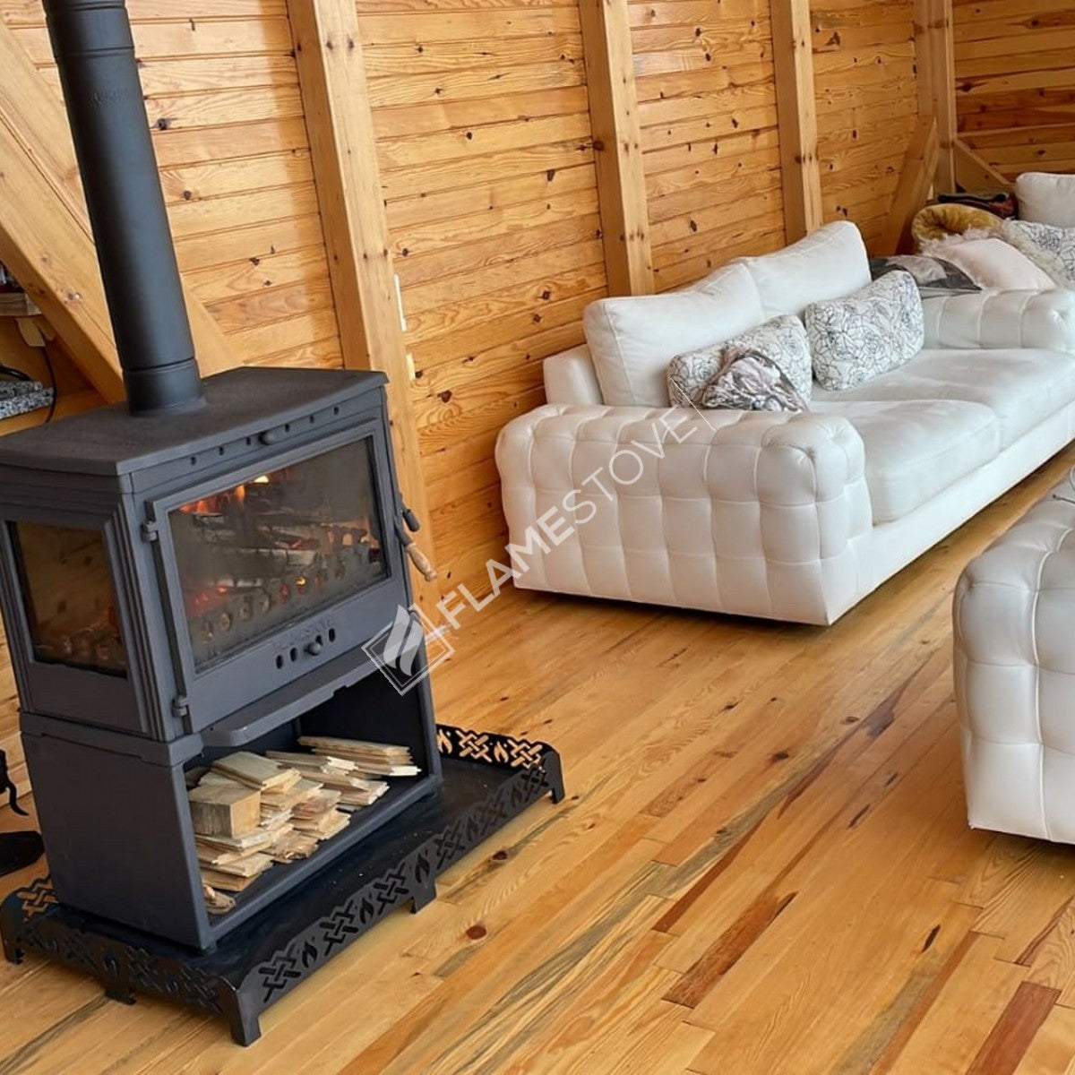 Retro Style Stove Odunluklu Lux 3 glass Casting | high efficiency Wood & coal stove, Schott Robax Glass, rear air Balance System, 9 kW