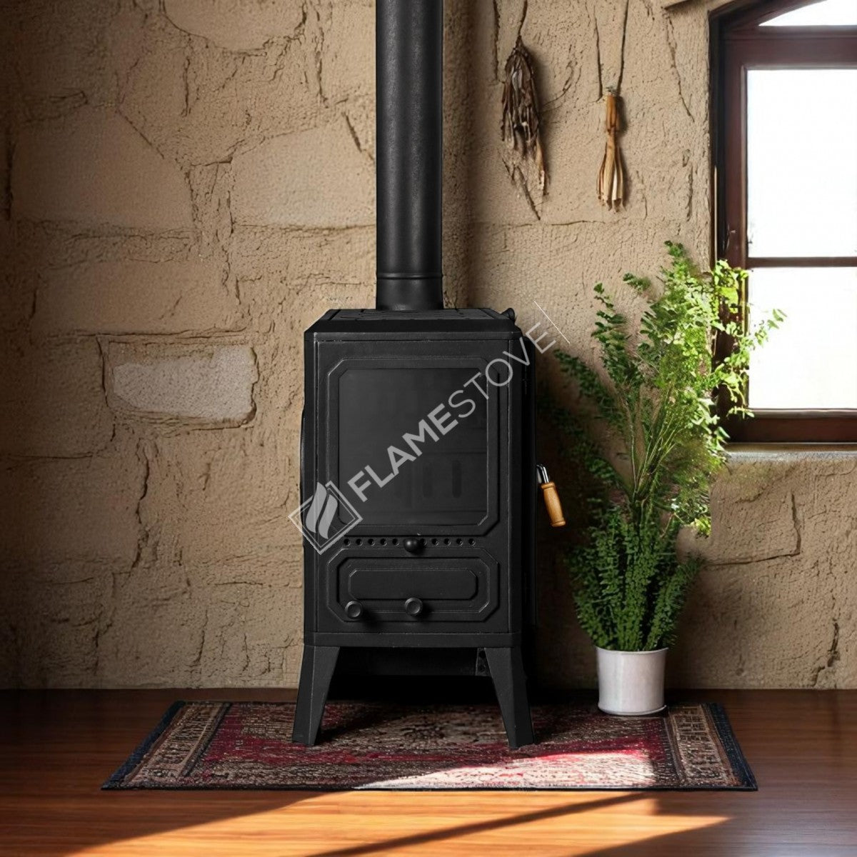 Troy Landscape Kuzineli Side Glass Stove Cast