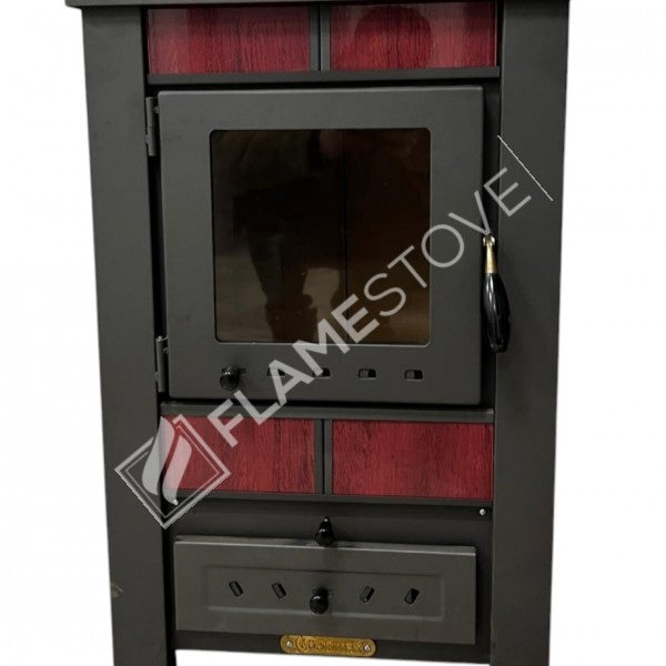 Steel Exterior Fire-Brick Stove | Schott Robax Glass, High Efficiency Solid Fuel Stove