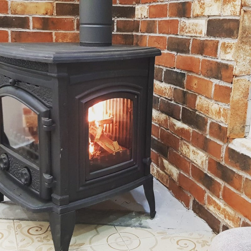 Casting Ultra Sirius FS-14 high-efficiency cast iron stove | German glazed ceramic | heat Power 9 kW | 130 mm the output of the chimney