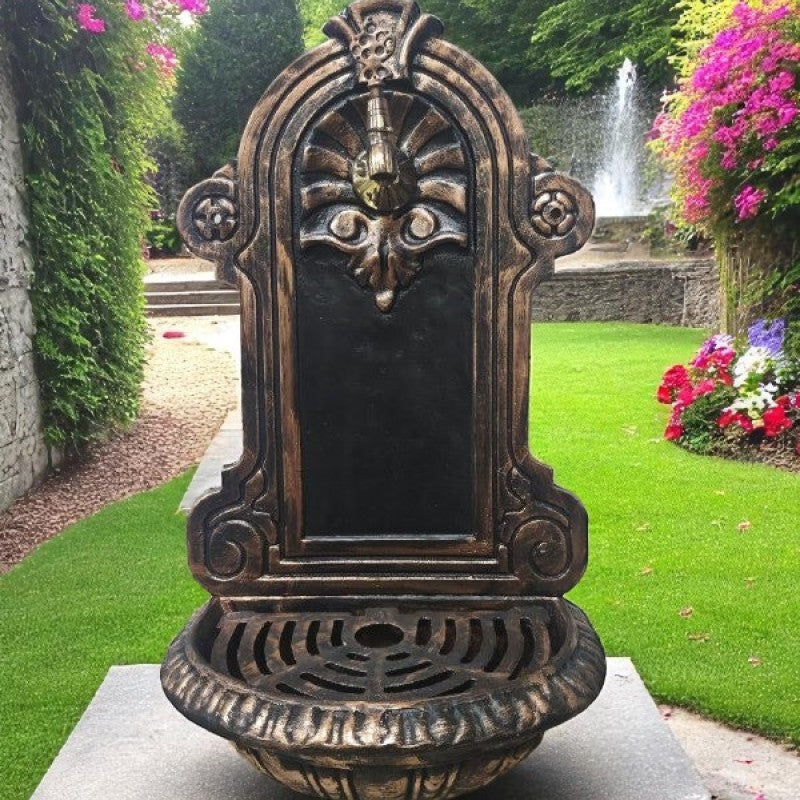 Flame Stove FS-905 Mussels Gold Aluminum Garden Fountain - Sparkly Aesthetics and elegant exterior!