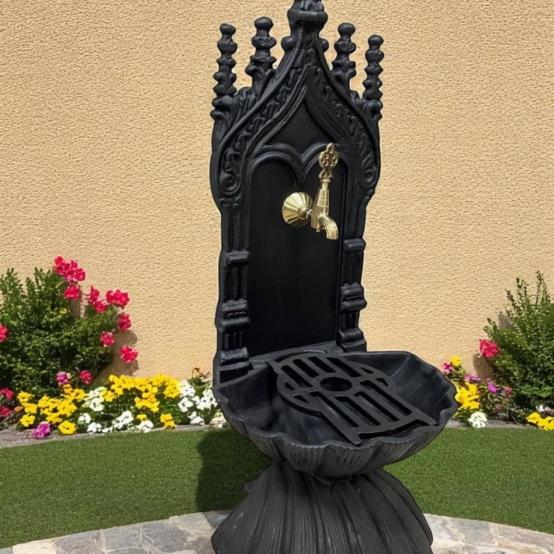 Flame Stove FS-906 mussels garden fountain aluminum matte black - modern Elegans your exterior!