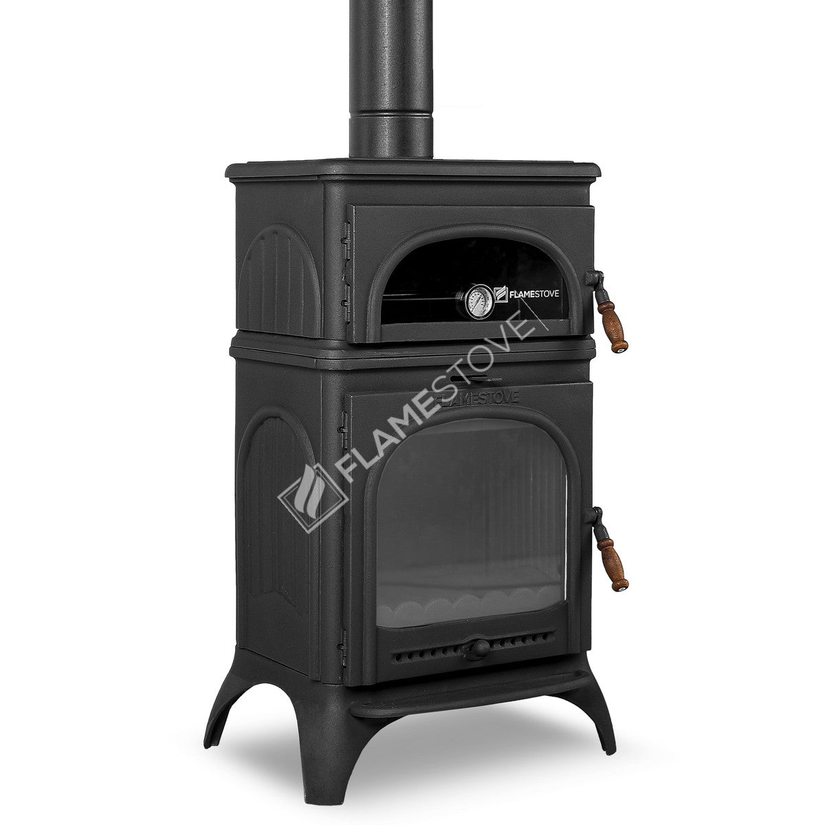Praising Casting Furnaces Stove Modena High Strength | high efficiency Wood &amp; coal stove, Schott Robax Glass, wooden handle, 10 kW