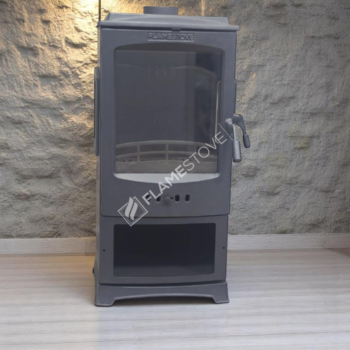 Lodi Stove Fireplace Stove Flame Odunluklu glazed side-to-side Loading | high efficiency Wood & coal stove, double Combustion, Class A, Schott Robax Glass, 5 kW