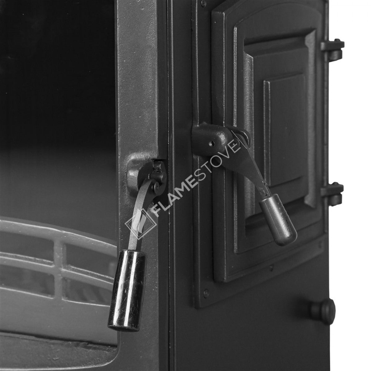 Side loading Lodi Flame Stove Fireplace, Stove | high efficiency wood &amp; coal stove, double Combustion, Class A, Schott Robax Glass, 5 kW