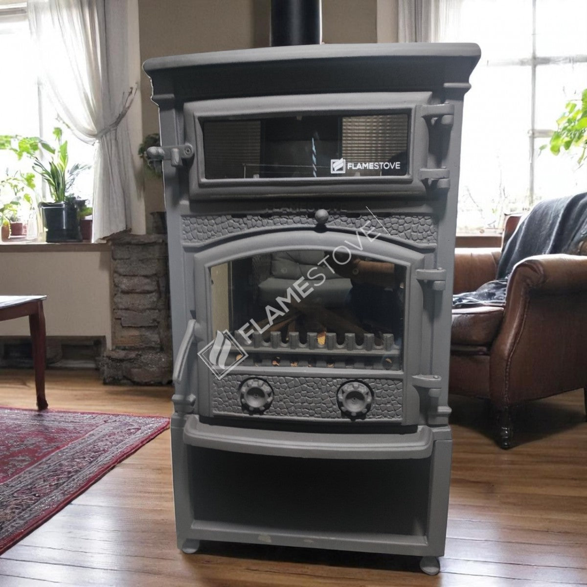 Casting glass Stove Style Maxi Odunluklu Sirius 3 furnaces | high efficiency Wood & coal stove, Schott Robax Glass, kW 18.21