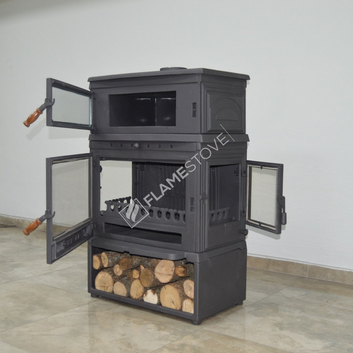 The Side Cover Casting With High Efficiency Wood & Coal Stove - Retro Lux