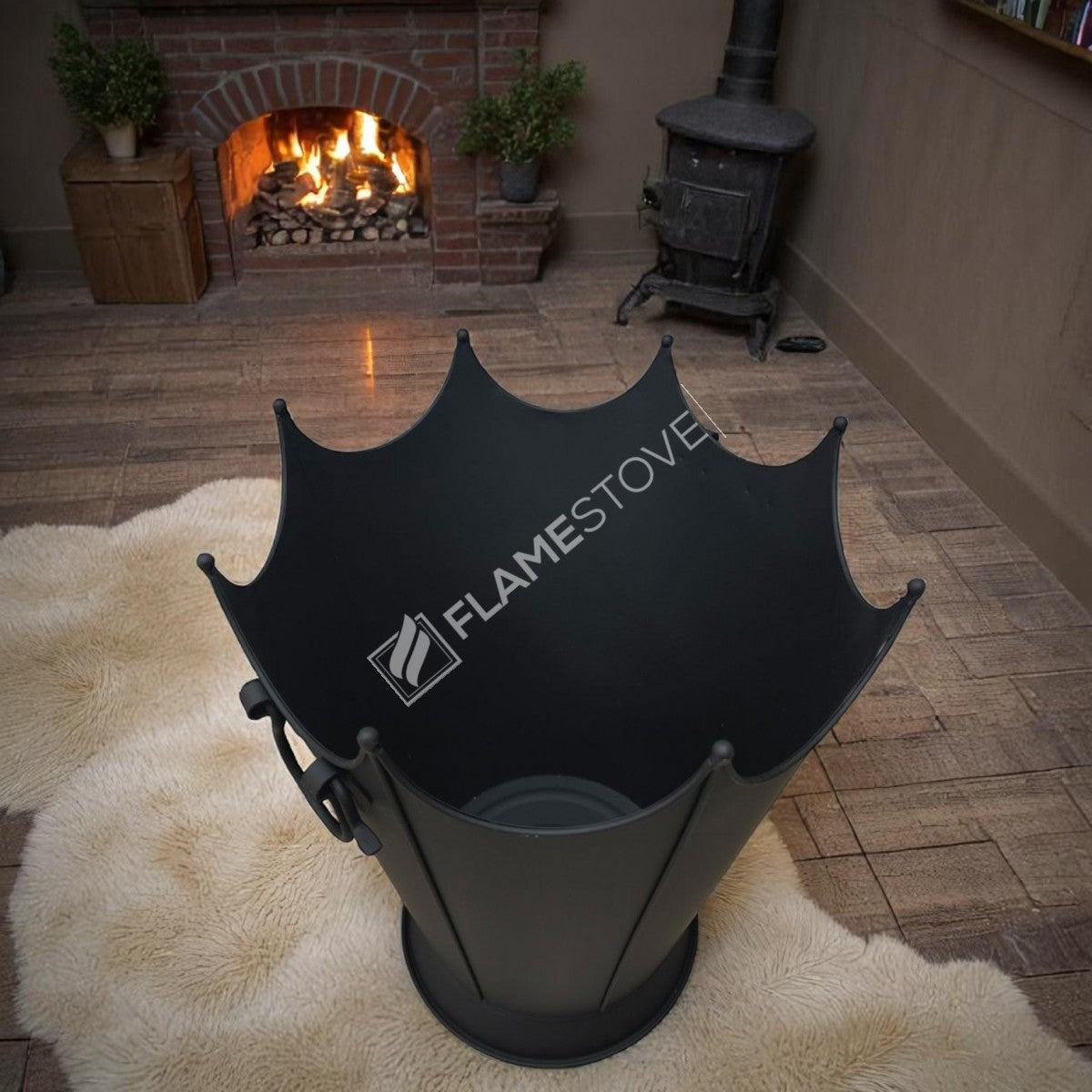 Oval wood bucket | apartment fireplaces and Bucket | 27x43x53 cm | stylish and durable