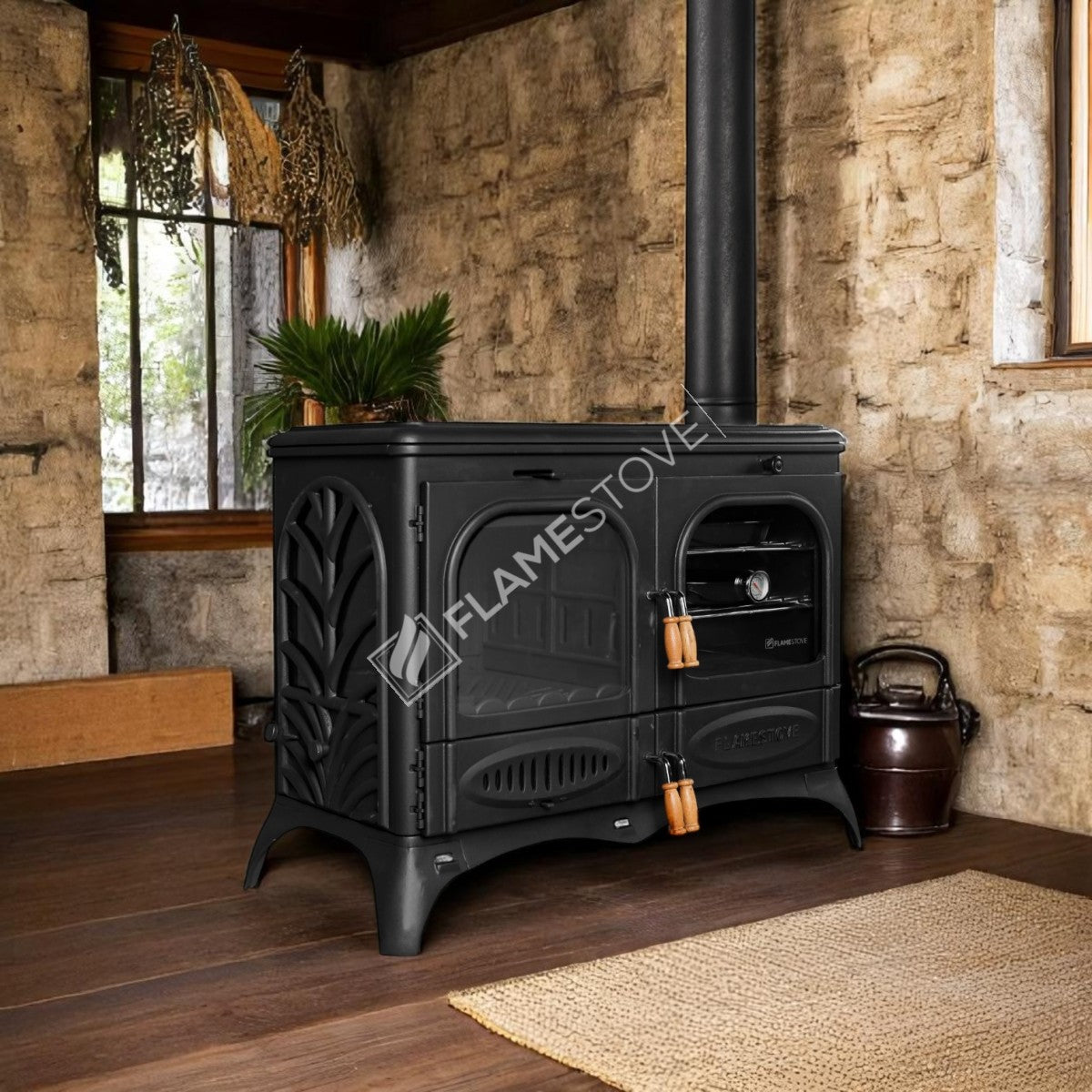 15 kW Horizontal palm side glass Stove Kuzineli Casting