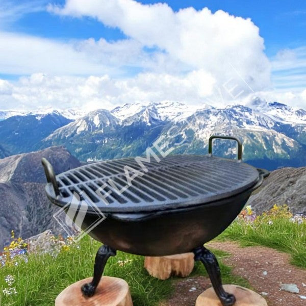 Fire pit flame pit | 65 cm | diameter 10 mm thick Casting | 42 cm Height | high heat resistance